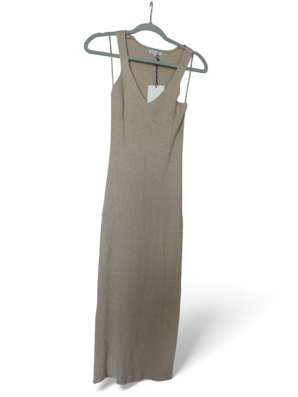 Crescent Sleeveless Maxi Dress in Taupe shimmery